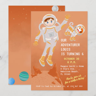 Mars Astronauten Jungen Themen Geburtstags Party Einladung