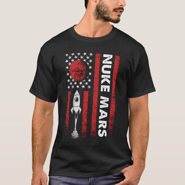 Mars Astronautenrakete T-Shirt (Vorderseite)