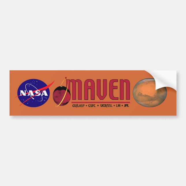 Mars-Atmosphäre und flüchtige Evolution (MAVEN) Autoaufkleber (Vorne)
