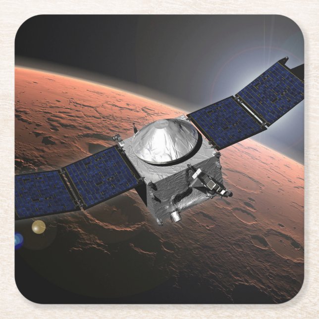 Mars Atmosphäre und Volatile Evolution Mission. Rechteckiger Pappuntersetzer (Vorderseite)