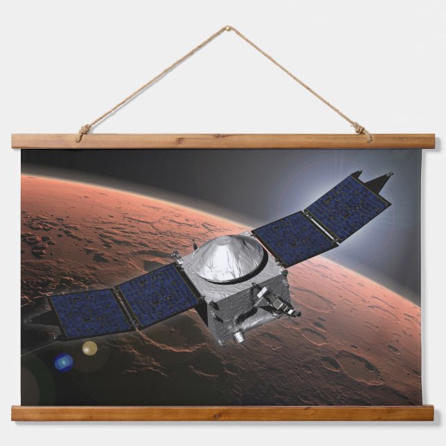 Mars Atmosphäre und Volatile Evolution Mission. Wandteppich Mit Holzrahmen (Vorne)