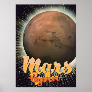 Mars By Air Vintage-Flugposter Poster