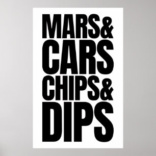 Mars & Cars Chips & Dips - Elon Musks Twitter Bio Poster
