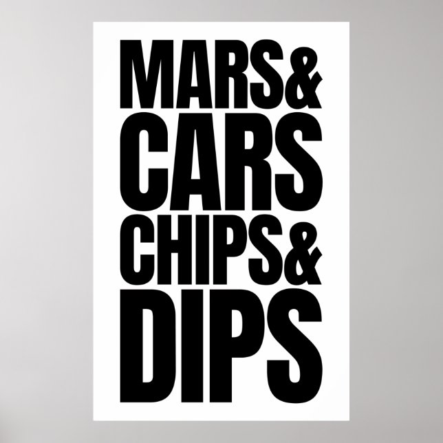 Mars & Cars Chips & Dips - Elon Musks Twitter Bio Poster (Vorne)