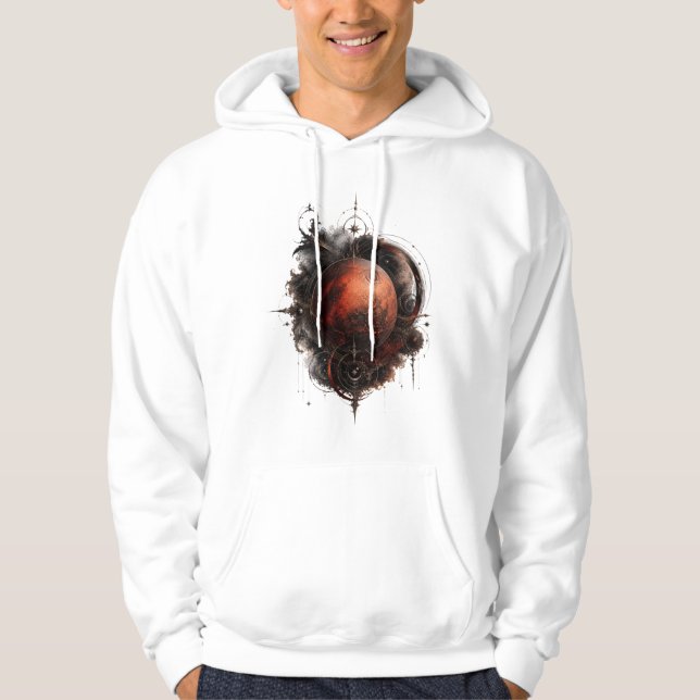 Mars Crimson Orbit Celestial Gothic Kapuzenpullove Hoodie (Vorderseite)