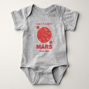Mars Der Spaß am Sonnensystem des Red Planet Space Baby Strampler