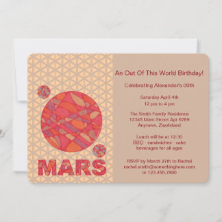 Mars Der Spaß am Sonnensystem des Red Planet Space Einladung