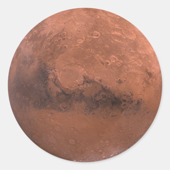 Mars des Roten Planeten Runder Aufkleber (Vorderseite)