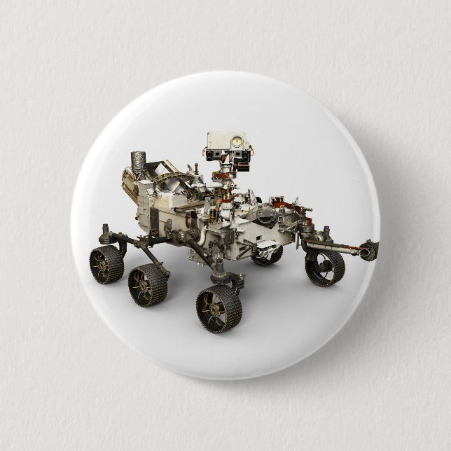 Mars durchhalten sich auf weißem Hintergrund. Button (Vorderseite)