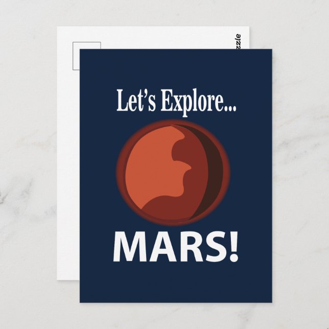 Mars entdecken Mars Postkarte (Vorne/Hinten)