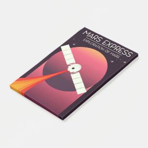 Mars Express - Erkundung der Mars Weltraumkunst. Post-it Klebezettel