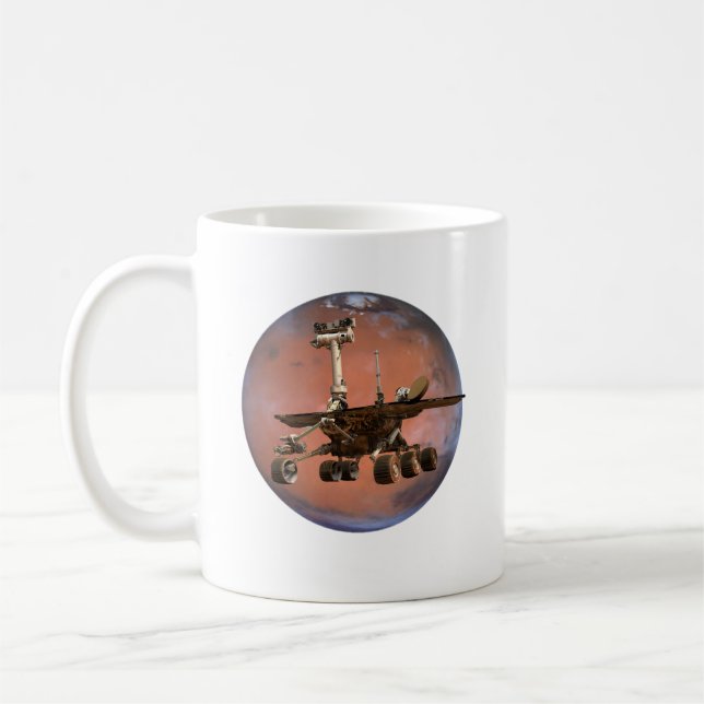Mars-Gelegenheits-Vagabund Oppy Tribut Kaffeetasse (Links)