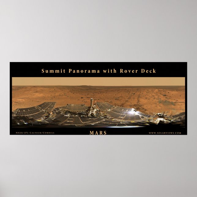 Mars Gipfelpanorama mit Rover Deck Poster (Vorne)