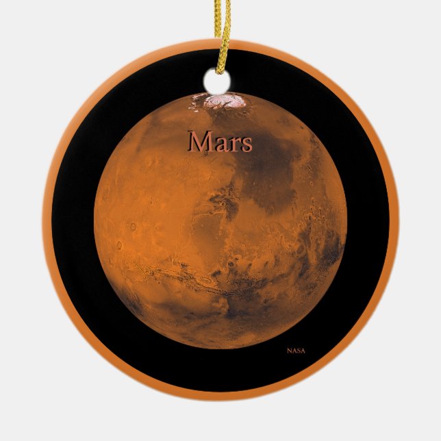 Mars Globe von der NASA Keramik Ornament (Vorne)