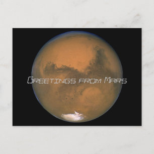 Mars, Grüße von Mars Postkarte