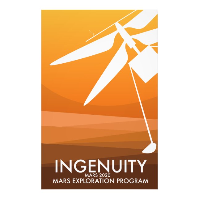 Mars Helikopter Weltraumkunst Fotodruck (Vorne)