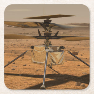 Mars Hubschrauber für den Einfallsreichtum Rechteckiger Pappuntersetzer