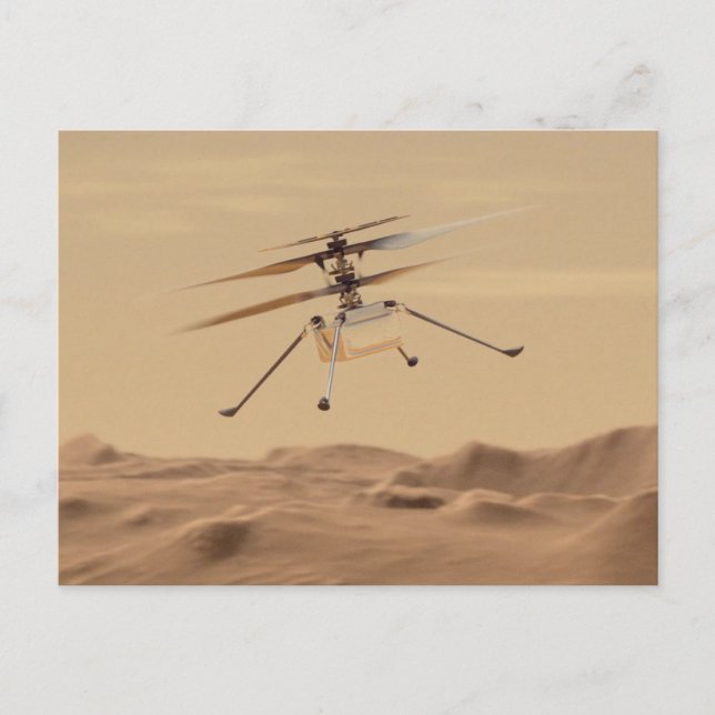 Mars Hubschrauberflug Postkarte (Vorderseite)