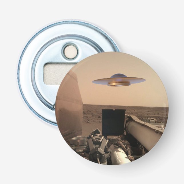 Mars InSight Alien UFO Saucer Begegnung Flaschenöffner (Vorderseite)