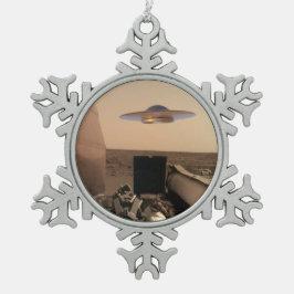 Mars InSight Alien UFO Saucer Begegnung Schneeflocken Zinn-Ornament