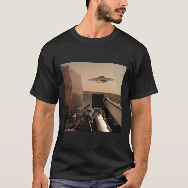 Mars InSight Alien UFO Saucer Begegnung T-Shirt (Vorderseite)