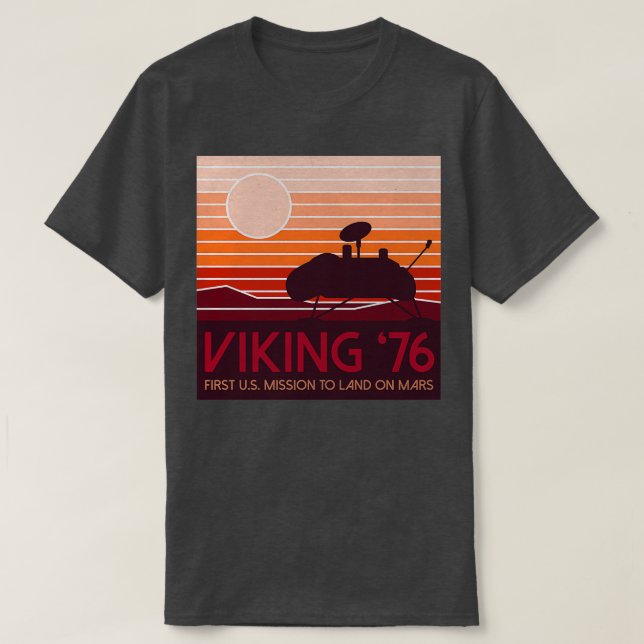 Mars landen am 20. Juli 1976 auf dem Wikinger Plan T-Shirt (Design vorne)