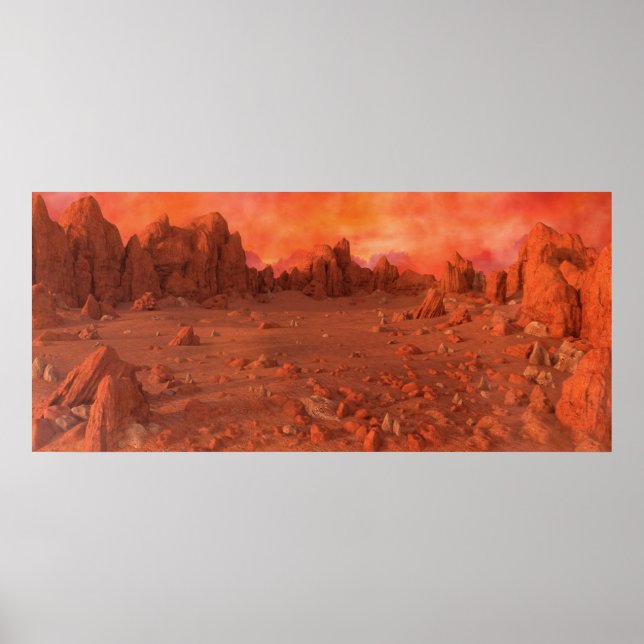 Mars Landschaft Poster (Vorne)