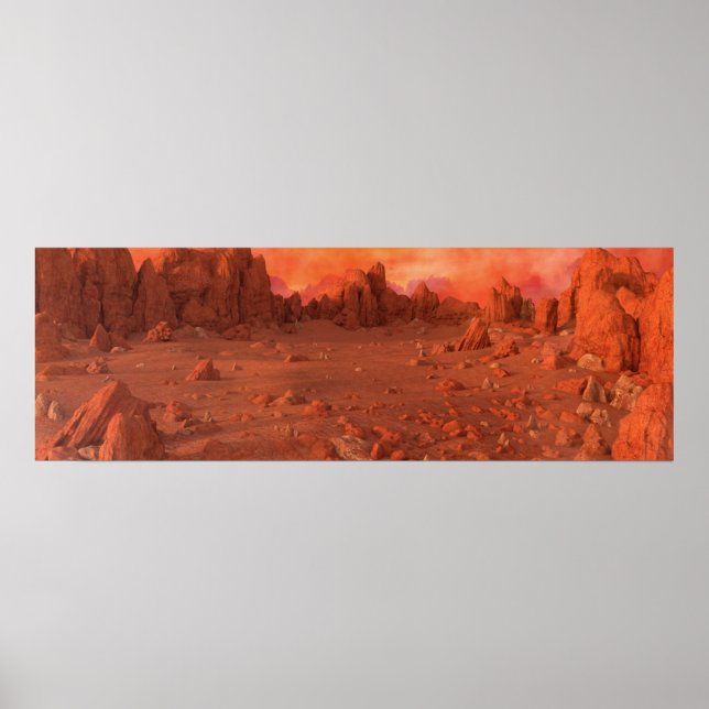 Mars Landschaft Poster (Vorne)