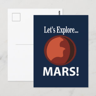 Mars Lass uns den Mars erkunden Postkarte