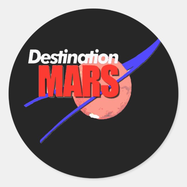Mars-Logo der NASA Runder Aufkleber (Vorderseite)