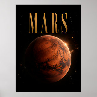 Mars Luxus-Weltraum-Editorial-Grafik  Poster