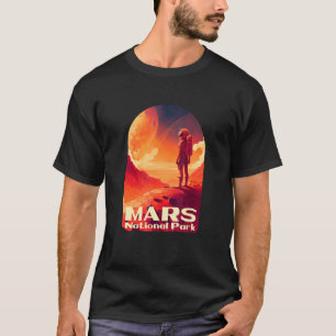 Mars Nationalpark Vintage Sci-Fi Poster Weltraum A T-Shirt