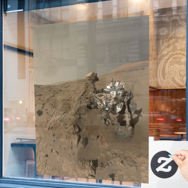 Mars Neugier Roter Marsch Landschaft Fensteraufkleber (Café-Fenster)