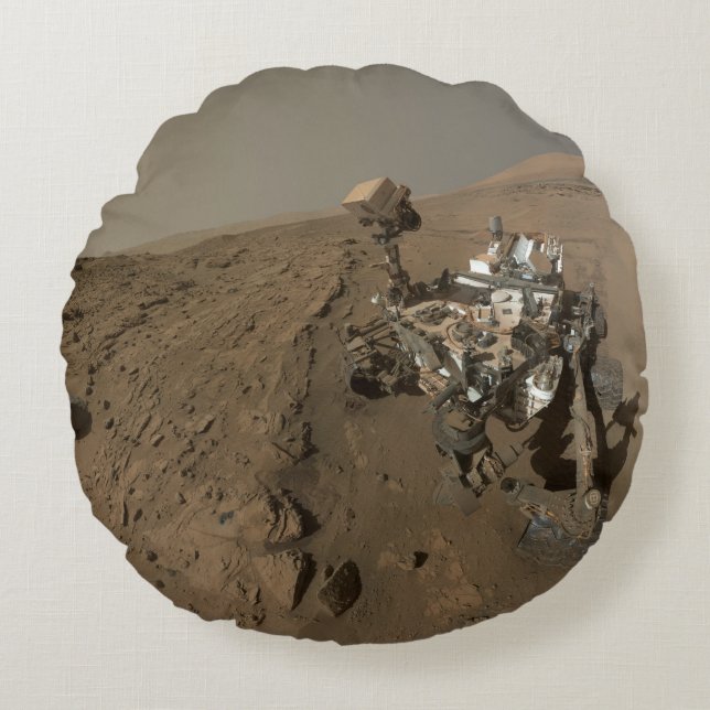 Mars Neugier Roter Marsch Landschaft Rundes Kissen (Vorderseite)