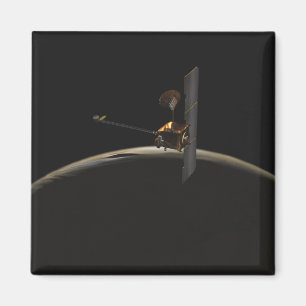 Mars-Odysseeraumfahrzeug über Marssonnenaufgang Magnet