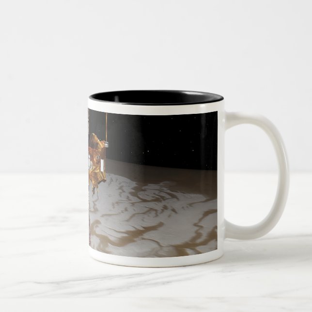 Mars Odyssey-Raumfahrzeug Zweifarbige Tasse (Rechts)