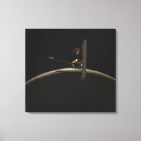 Mars Odyssey Raumsonde über Marmorsonnenaufgang