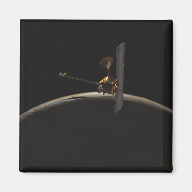 Mars Odyssey Raumsonde über Marmorsonnenaufgang Magnet (Vorne)