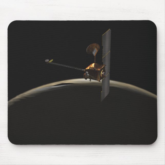 Mars Odyssey Raumsonde über Marmorsonnenaufgang Mousepad (Vorne)