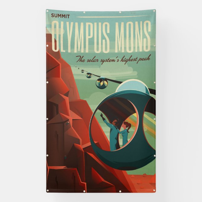 Mars Olympus Mons Höchstes Vulkansolarsystem Banner (Vertikal)