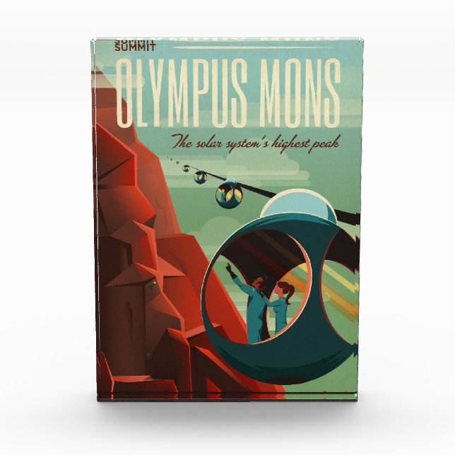 Mars Olympus Mons Höchstes Vulkansolarsystem Fotoblock (Vorderseite)