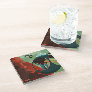 Mars Olympus Mons Höchstes Vulkansolarsystem Glasuntersetzer