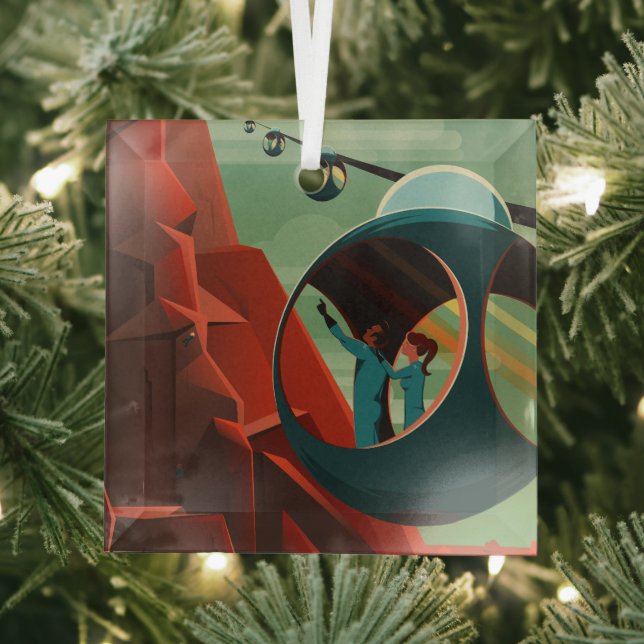 Mars Olympus Mons Höchstes Vulkansolarsystem Ornament Aus Glas (Insitu)