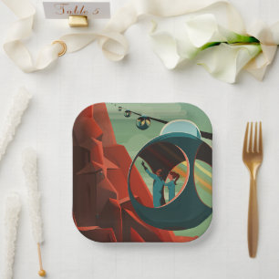 Mars Olympus Mons Höchstes Vulkansolarsystem Pappteller