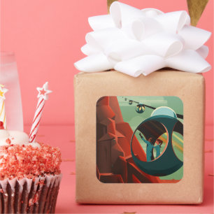 Mars Olympus Mons Höchstes Vulkansolarsystem Quadratischer Aufkleber