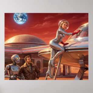 Mars Pit Stop – Zukunft der 1950er Jahre Poster