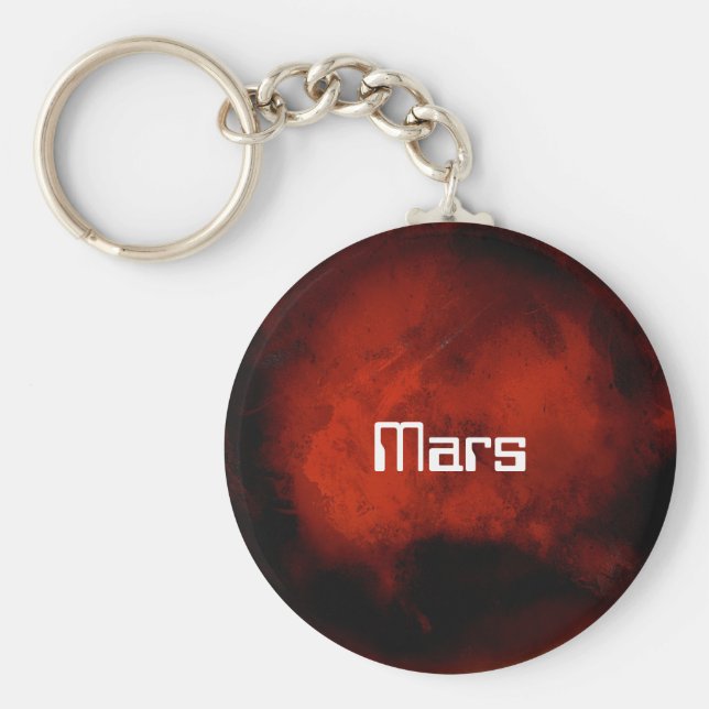 Mars Planet in Dunkelrot Schlüsselanhänger (Vorne)