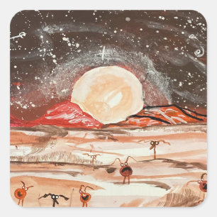 MARS QUADRATISCHER AUFKLEBER
