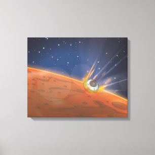 Mars Raumsonde mit atmosphärischem Eintritt Leinwanddruck