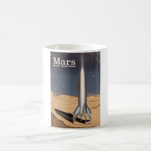 Mars - Reise heute dorthin Vintage-Reiseposter Verwandlungstasse